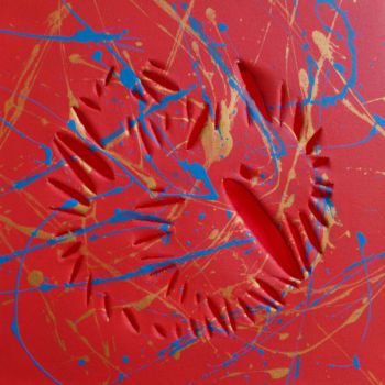 Картина под названием "Red" - Thierry Guého, Подлинное произведение искусства, Акрил