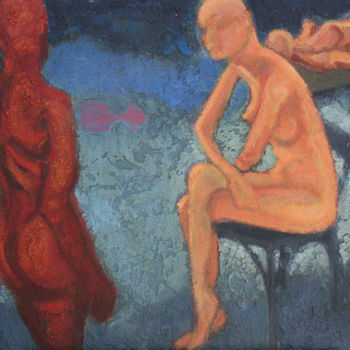 Malarstwo zatytułowany „sans titre  silhoue…” autorstwa Guénaël Henrion, Oryginalna praca, Akryl