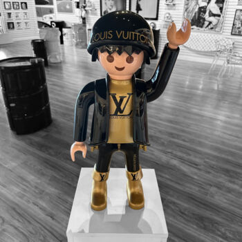Sculpture titled "Playmobil Louis Vui…" by Guillaume Anthony, Original Artwork, Plastic