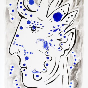 Drawing titled "Portrait imaginaire…" by Guillaume Rist, Original Artwork, Acrylic