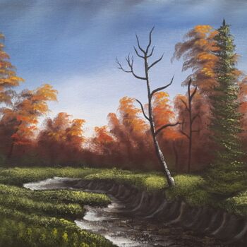 Pintura intitulada "Forest trail" por Guillermo Marcer, Obras de arte originais, Óleo
