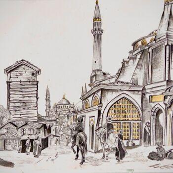 Dibujo titulada "Old istanbul" por Gulender Koc, Obra de arte original, Lápiz