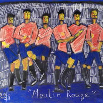 Drawing titled "Moulin Rouge" by Gugo, Original Artwork, Pastel