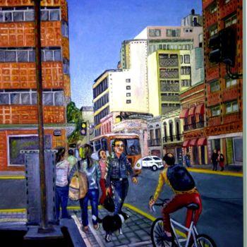 Schilderij getiteld "PRISCILIANO SANCHEZ…" door Gustavo López Alvarado, Origineel Kunstwerk, Olie