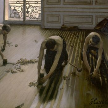 「Les raboteurs de pa…」というタイトルの絵画 Gustave Caillebotteによって, オリジナルのアートワーク, オイル