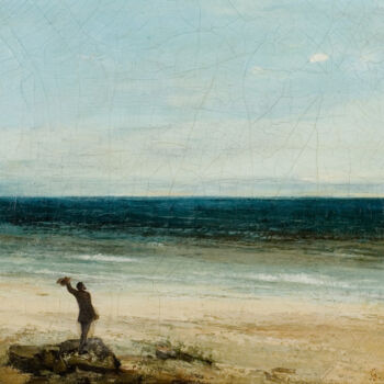 Pintura titulada "Le bord de mer à Pa…" por Gustave Courbet, Obra de arte original, Oleo