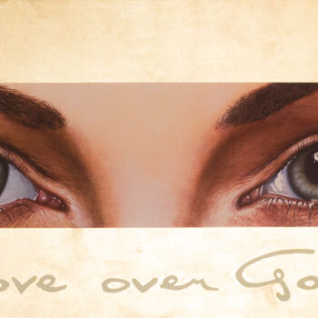 Painting titled "Love over Gold" by Gustavo Fernandes, Original Artwork, Digital Print