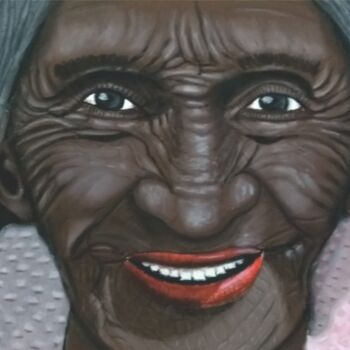 Pittura intitolato "Happy old woman" da Gustavo Martinez (Grafito), Opera d'arte originale, Pastello