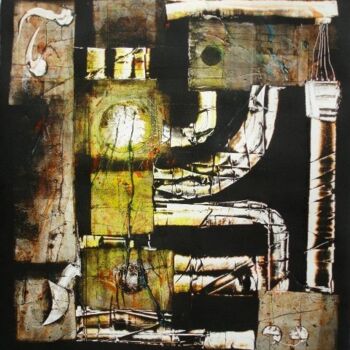 Painting titled "comunicado" by Gustavo Moller, Original Artwork