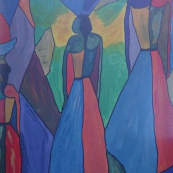 Painting titled "Sun ladies" by Geo Guthleber, Original Artwork