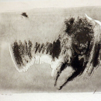 Drawing titled "Mon chien noir 4" by Guy Blackburn, Original Artwork, Graphite