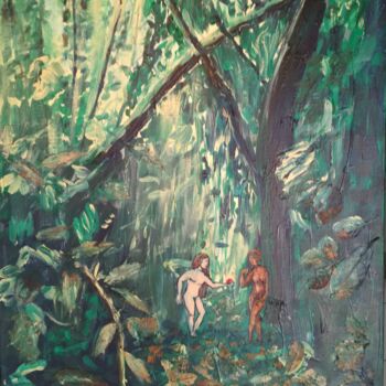 「Adam et Eve en 2023…」というタイトルの絵画 Guy Bonnetによって, オリジナルのアートワーク, アクリル