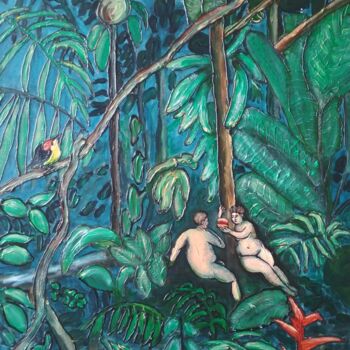 Pintura intitulada "Adam et Eve en 2023…" por Guy Bonnet, Obras de arte originais, Acrílico