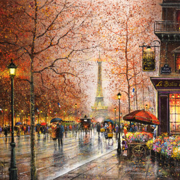 Pintura titulada "Paris, la Tour Eiff…" por Guy Dessapt, Obra de arte original, Acrílico