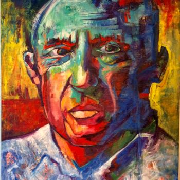 Pintura titulada "** Pablo Picasso **" por Guyauber, Obra de arte original, Oleo