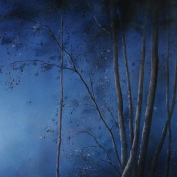 Pittura intitolato "nuit bleue" da Guylaine, Opera d'arte originale, Acquarello