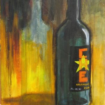 Malerei mit dem Titel "Une bouteille" von Guy Terrier, Original-Kunstwerk, Öl