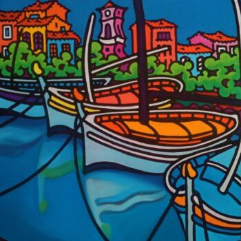 Pintura titulada "Cassis et la barque…" por Gwendoline Pieters, Obra de arte original