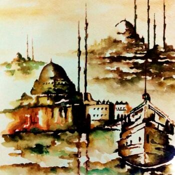 Rysunek zatytułowany „istanbul (watercolo…” autorstwa H.Gurel Art, Oryginalna praca, Akwarela