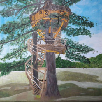 绘画 标题为“Sur un arbre perché” 由Hadrien Lapouyade, 原创艺术品, 油