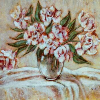 Pittura intitolato "Pink flowers" da Hadzi Natalija Milutinovic, Opera d'arte originale, Acrilico