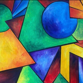 Ζωγραφική με τίτλο "Color Explosion" από Hafsa Khan, Αυθεντικά έργα τέχνης, Λάδι