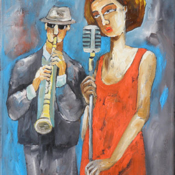 Painting titled "JAZZ 03" by Miroslaw Hajnos, Original Artwork