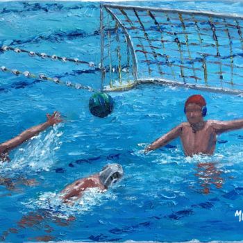 Pintura titulada "Goal" por Hakan Erdem, Obra de arte original, Oleo Montado en Bastidor de camilla de madera