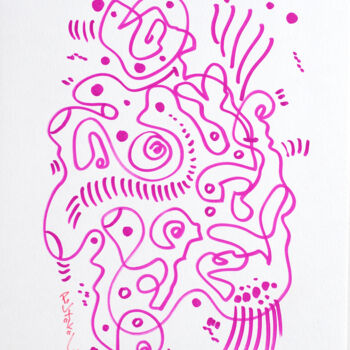 Drawing titled "D.A. N°:0125" by Hakan Portakal, Original Artwork, Marker