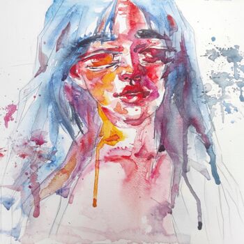 Peinture intitulée "Pain. Part 2" par Halyna Yeremiichuk, Œuvre d'art originale, Aquarelle