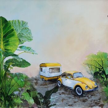 Painting titled "A holliday with the…" by Hanneke Pereboom, Original Artwork, Acrylic Mounted on Wood Panel