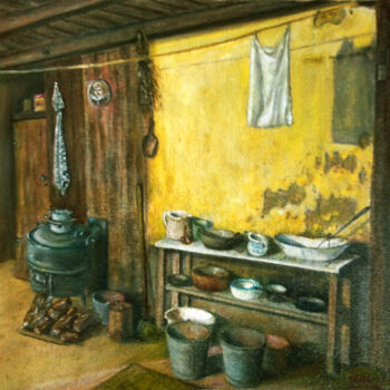 "old dutch farm kitc…" başlıklı Tablo Hans Dutch Artist tarafından, Orijinal sanat, Petrol Ahşap Sedye çerçevesi üzerine mon…