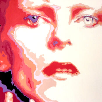 Картина под названием "Bowie Popart" - Hans Veltman, Подлинное произведение искусства, Масло Установлен на Деревянная рама д…