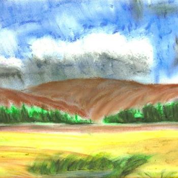 Painting titled "Orage au lointain" by S Eymond Laritaz, Original Artwork