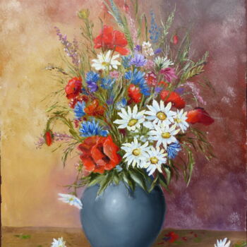 Painting titled "Bouquet Printanier" by H. Oriaut, Original Artwork, Oil