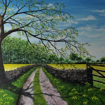 Pintura titulada "Spring Time Walk" por Hazel Thomson, Obra de arte original, Oleo Montado en Bastidor de camilla de madera