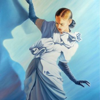 Painting titled "Vogue" by Gyuri Lohmuller, Original Artwork, Oil Mounted on Wood Stretcher frame