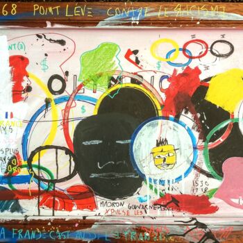 Painting titled "olympics no games" by Hector O'Kanin, Original Artwork, Acrylic