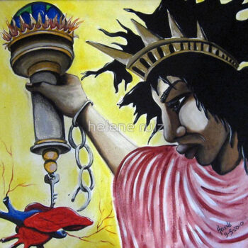 Painting titled "Lady Liberty" by Helene, Original Artwork, Acrylic