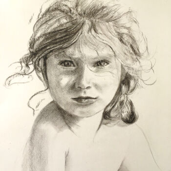 Drawing titled "Aëlys" by Hélène Avot, Original Artwork, Charcoal