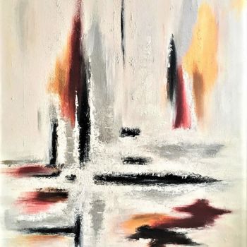 Painting titled ""Horizon 2" 92 sur…" by Hélène Dekoninck, Original Artwork, Acrylic