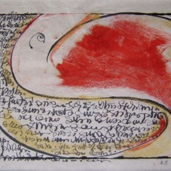 Gravures & estampes intitulée "Ecritures et mouvem…" par Hélène Mongin, Œuvre d'art originale, Monotype