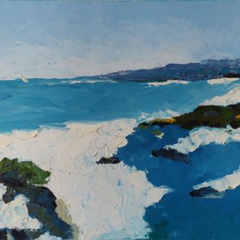 Painting titled "Seascape No.15 Medi…" by Helga G, Original Artwork, Oil