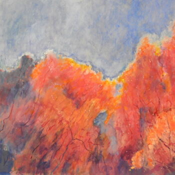 Ζωγραφική με τίτλο "Landscape Orange-Ma…" από Helge Hensel, Αυθεντικά έργα τέχνης, Ακρυλικό