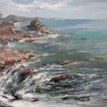 Pintura intitulada "Ocean" por Henadzy Havartsou, Obras de arte originais, Óleo Montado em Armação em madeira