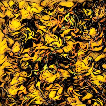 Digitale Kunst mit dem Titel "Yellow Twists" von Henk Dekkers, Original-Kunstwerk, Digitale Fotografie