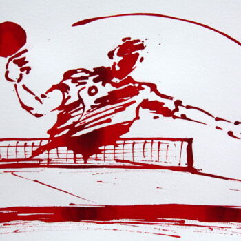 Desenho intitulada "Ping pong N°8" por Henri Ibara, Obras de arte originais, Tinta