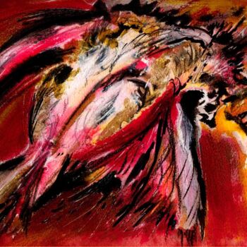 Dessin intitulée "L'oiseau mort" par Henri Ibara, Œuvre d'art originale, Gouache