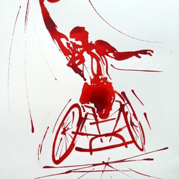 Dibujo titulada "Handisport N°4" por Henri Ibara, Obra de arte original, Tinta
