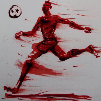 Peinture intitulée "football-n-46-dessi…" par Henri Ibara, Œuvre d'art originale, Encre